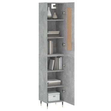 vidaXL Ντουλάπι Γκρι Σκυροδέματος 34,5x34x180cm Επεξεργασμένο Ξύλο 1 τεμ.