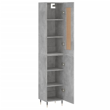 vidaXL Ντουλάπι Γκρι Σκυροδέματος 34,5x34x180cm Επεξεργασμένο Ξύλο 1 τεμ.