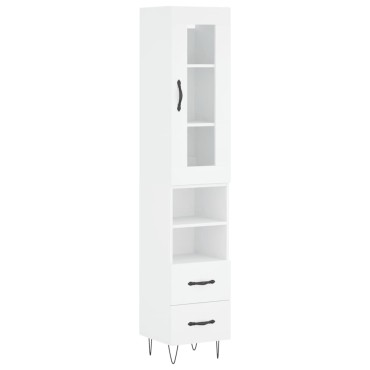 vidaXL Ντουλάπι Λευκό 34,5x34x180cm από Επεξεργασμένο Ξύλο 1 τεμ.