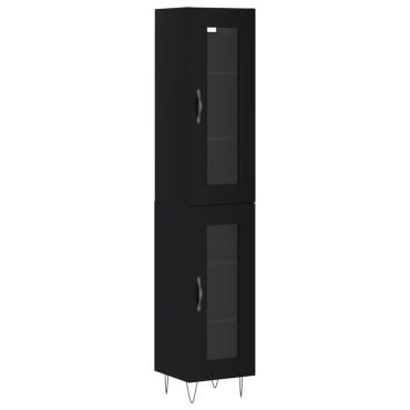 vidaXL Ντουλάπι Μαύρο 34,5x34x180cm από Επεξεργασμένο Ξύλο 1 τεμ.