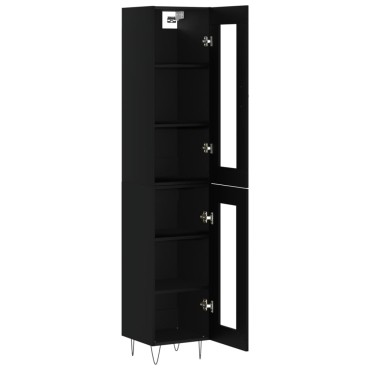 vidaXL Ντουλάπι Μαύρο 34,5x34x180cm από Επεξεργασμένο Ξύλο 1 τεμ.