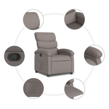 vidaXL Πολυθρόνα Ανακλινόμενη Taupe Υφασμάτινη 70x92x99,5cm 1 τεμ.