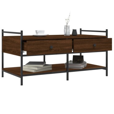 vidaXL Τραπεζάκι Σαλονιού Καφέ Δρυς 99x50x50cm Επεξεργασμένο Ξύλο 1 τεμ.