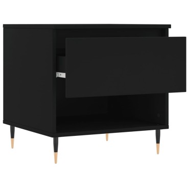 vidaXL Τραπεζάκια Σαλονιού 2 τεμ. Μαύρα 50x46x50cm Επεξεργασμένο Ξύλο