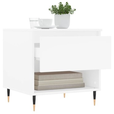 vidaXL Τραπεζάκια Σαλονιού 2 τεμ. Λευκά 50x46x50cm Επεξεργασμένο Ξύλο