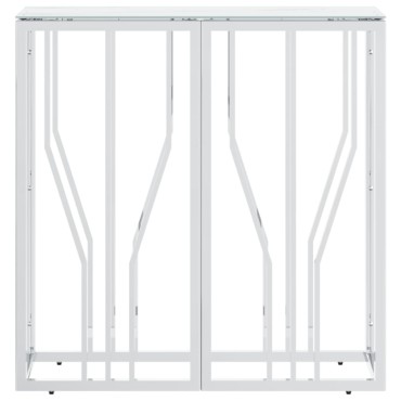 vidaXL Τραπέζι Κονσόλα Ασημί 70x30x70cm Ανοξείδωτο Ατσάλι και Γυαλί 1 τεμ.