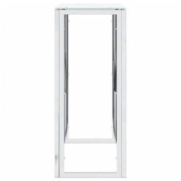 vidaXL Τραπέζι Κονσόλα Ασημί 70x30x70cm Ανοξείδωτο Ατσάλι και Γυαλί 1 τεμ.