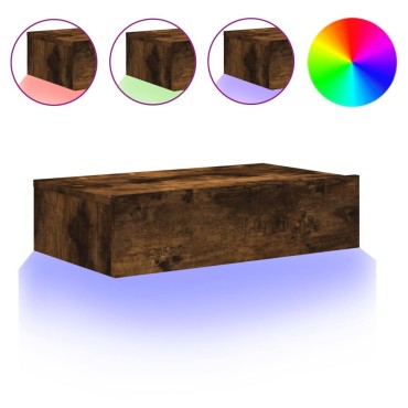 vidaXL Έπιπλο Τηλεόρασης με LED Καπνιστή Δρυς 60x35x15,5cm