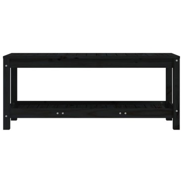 vidaXL Παγκάκι Κήπου Μαύρο 108x35x45cm από Μασίφ Ξύλο Πεύκου 1 τεμ.
