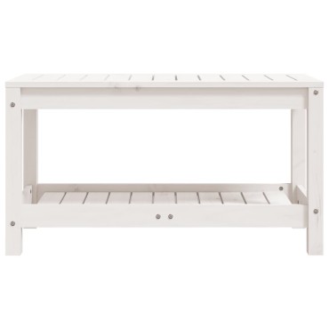 vidaXL Παγκάκι Κήπου Λευκό 82,5x35x45cm από Μασίφ Ξύλο Πεύκου 1 τεμ.