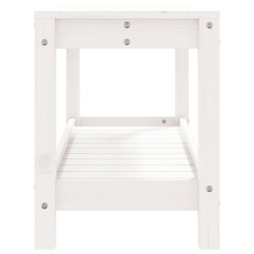 vidaXL Παγκάκι Κήπου Λευκό 82,5x35x45cm από Μασίφ Ξύλο Πεύκου 1 τεμ.