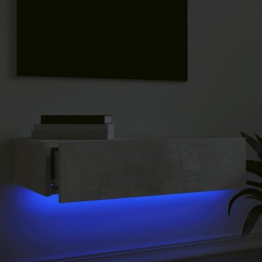 vidaXL Έπιπλο Τηλεόρασης με LED Γκρι Σκυροδέματος 60x35x15,5cm