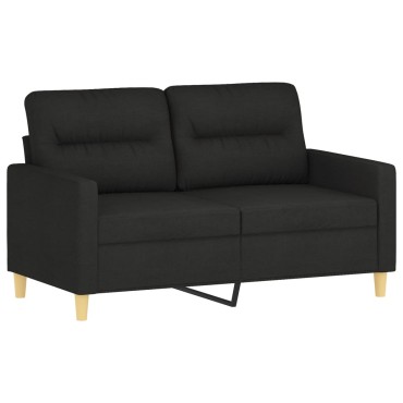 vidaXL Καναπές Διθέσιος Μαύρο Υφασμάτινος 138x77x80cm 1 τεμ.