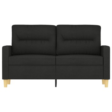 vidaXL Καναπές Διθέσιος Μαύρο Υφασμάτινος 138x77x80cm 1 τεμ.