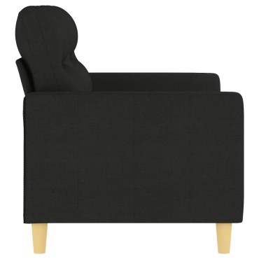vidaXL Καναπές Διθέσιος Μαύρο Υφασμάτινος 138x77x80cm 1 τεμ.