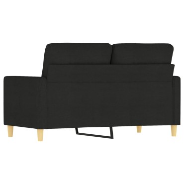 vidaXL Καναπές Διθέσιος Μαύρο Υφασμάτινος 138x77x80cm 1 τεμ.