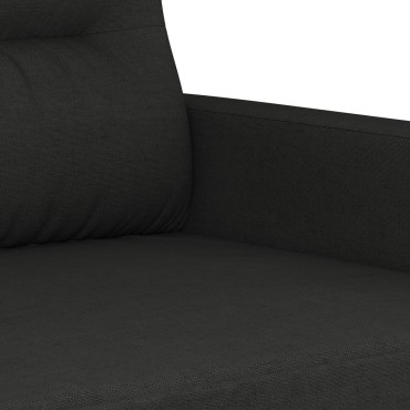 vidaXL Καναπές Διθέσιος Μαύρο Υφασμάτινος 138x77x80cm 1 τεμ.
