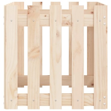 vidaXL Ζαρντινιέρα με Σχέδιο Φράχτη 50 x 50 x 50 εκ. Μασίφ Ξύλο Πεύκου