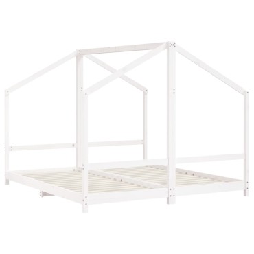 vidaXL Πλαίσιο Παιδικού Κρεβατιού Λευκό 2x(90x200)cm Μασίφ Ξύλο Πεύκου 1 τεμ. - Μονό
