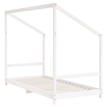 vidaXL Πλαίσιο Παιδικού Κρεβατιού Λευκό 2x(90x200)cm Μασίφ Ξύλο Πεύκου 1 τεμ. - Μονό