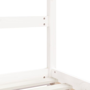 vidaXL Πλαίσιο Παιδικού Κρεβατιού Λευκό 2x(90x200)cm Μασίφ Ξύλο Πεύκου 1 τεμ. - Μονό