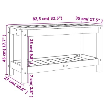 vidaXL Παγκάκι Κήπου 82,5x35x45cm από Μασίφ Ξύλο Ψευδοτσούγκας 1 τεμ.