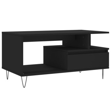 vidaXL Τραπεζάκι Σαλονιού Μαύρο 90x49x45cm Επεξεργασμένο Ξύλο 1 τεμ.