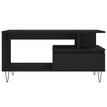 vidaXL Τραπεζάκι Σαλονιού Μαύρο 90x49x45cm Επεξεργασμένο Ξύλο 1 τεμ.