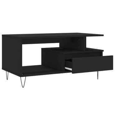 vidaXL Τραπεζάκι Σαλονιού Μαύρο 90x49x45cm Επεξεργασμένο Ξύλο 1 τεμ.