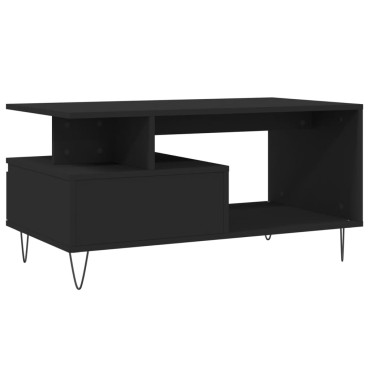 vidaXL Τραπεζάκι Σαλονιού Μαύρο 90x49x45cm Επεξεργασμένο Ξύλο 1 τεμ.