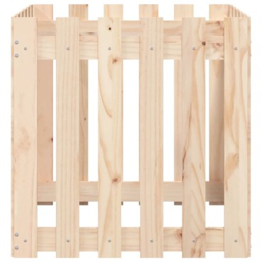 vidaXL Ζαρντινιέρα με Σχέδιο Φράχτη 60 x 60 x 60 εκ. Μασίφ Ξύλο Πεύκου