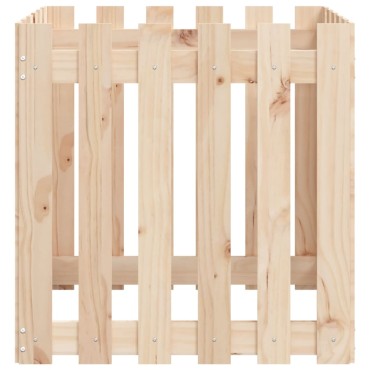 vidaXL Ζαρντινιέρα με Σχέδιο Φράχτη 60 x 60 x 60 εκ. Μασίφ Ξύλο Πεύκου