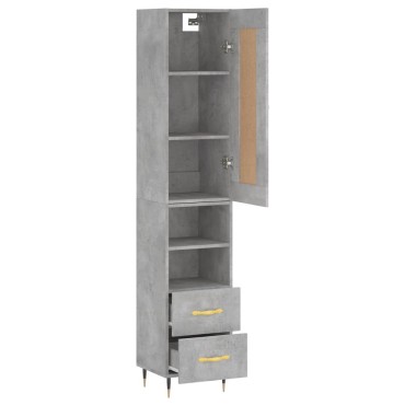 vidaXL Ντουλάπι Γκρι Σκυροδέματος 34,5x34x180cm Επεξεργασμένο Ξύλο 1 τεμ.
