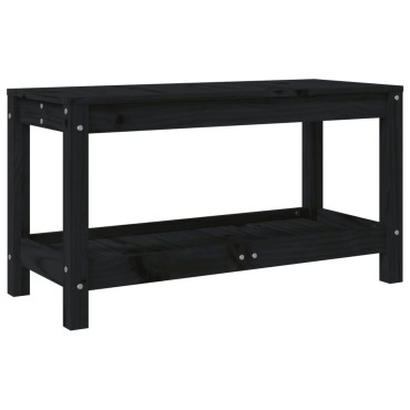 vidaXL Παγκάκι Κήπου Μαύρο 82,5x35x45cm από Μασίφ Ξύλο Πεύκου 1 τεμ.