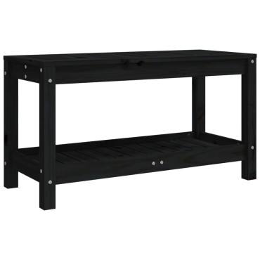 vidaXL Παγκάκι Κήπου Μαύρο 82,5x35x45cm από Μασίφ Ξύλο Πεύκου 1 τεμ.