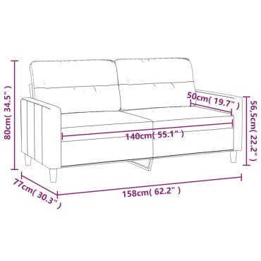 vidaXL Καναπές Διθέσιος Υφασμάτινος 158x77x80cm 1 τεμ.