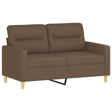 vidaXL Καναπές Διθέσιος Καφέ Υφασμάτινος 138x77x80cm 1 τεμ.