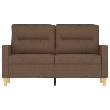 vidaXL Καναπές Διθέσιος Καφέ Υφασμάτινος 138x77x80cm 1 τεμ.