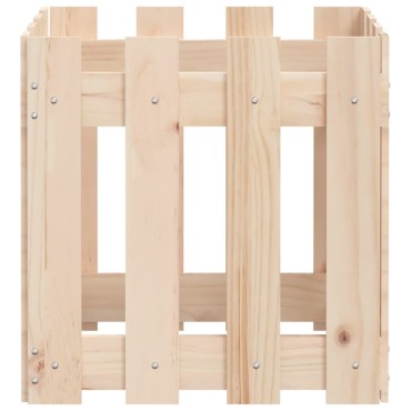vidaXL Ζαρντινιέρα με Σχέδιο Φράχτη 40 x 40 x 40 εκ. Μασίφ Ξύλο Πεύκου