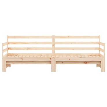 vidaXL Καναπές Κρεβάτι Συρόμενος 90x200cm Μασίφ Ξύλο Πεύκου 1 τεμ. - Μονό