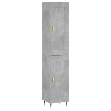 vidaXL Ντουλάπι Γκρι Σκυροδέματος 34,5x34x180cm Επεξεργασμένο Ξύλο 1 τεμ.
