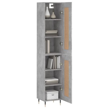 vidaXL Ντουλάπι Γκρι Σκυροδέματος 34,5x34x180cm Επεξεργασμένο Ξύλο 1 τεμ.