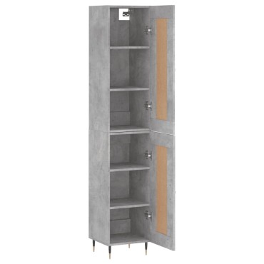 vidaXL Ντουλάπι Γκρι Σκυροδέματος 34,5x34x180cm Επεξεργασμένο Ξύλο 1 τεμ.