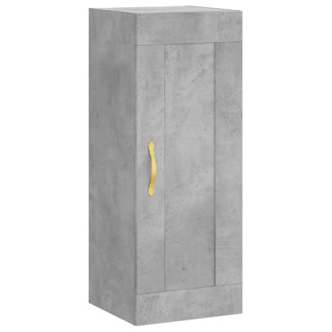 vidaXL Ντουλάπι Γκρι Σκυροδέματος 34,5x34x180cm Επεξεργασμένο Ξύλο 1 τεμ.