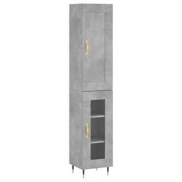 vidaXL Ντουλάπι Γκρι Σκυροδέματος 34,5x34x180cm Επεξεργασμένο Ξύλο 1 τεμ.