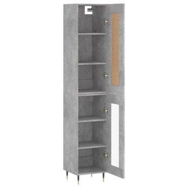 vidaXL Ντουλάπι Γκρι Σκυροδέματος 34,5x34x180cm Επεξεργασμένο Ξύλο 1 τεμ.