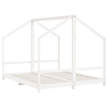 vidaXL Πλαίσιο Παιδικού Κρεβατιού Λευκό 2x(80x200)cm Μασίφ Ξύλο Πεύκου 1 τεμ. - Μονό