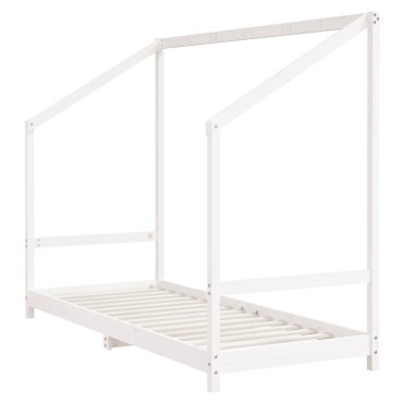 vidaXL Πλαίσιο Παιδικού Κρεβατιού Λευκό 2x(80x200)cm Μασίφ Ξύλο Πεύκου 1 τεμ. - Μονό