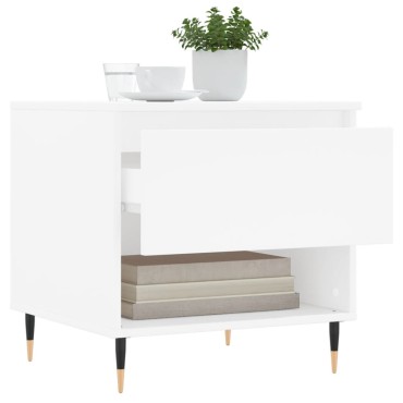 vidaXL Τραπεζάκι Σαλονιού Λευκό 50x46x50cm από Επεξεργ. Ξύλο 1 τεμ.