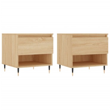 vidaXL Τραπέζια Σαλονιού 2 τεμ. Sonoma Δρυς 50x46x50cm Επεξεργ. Ξύλο